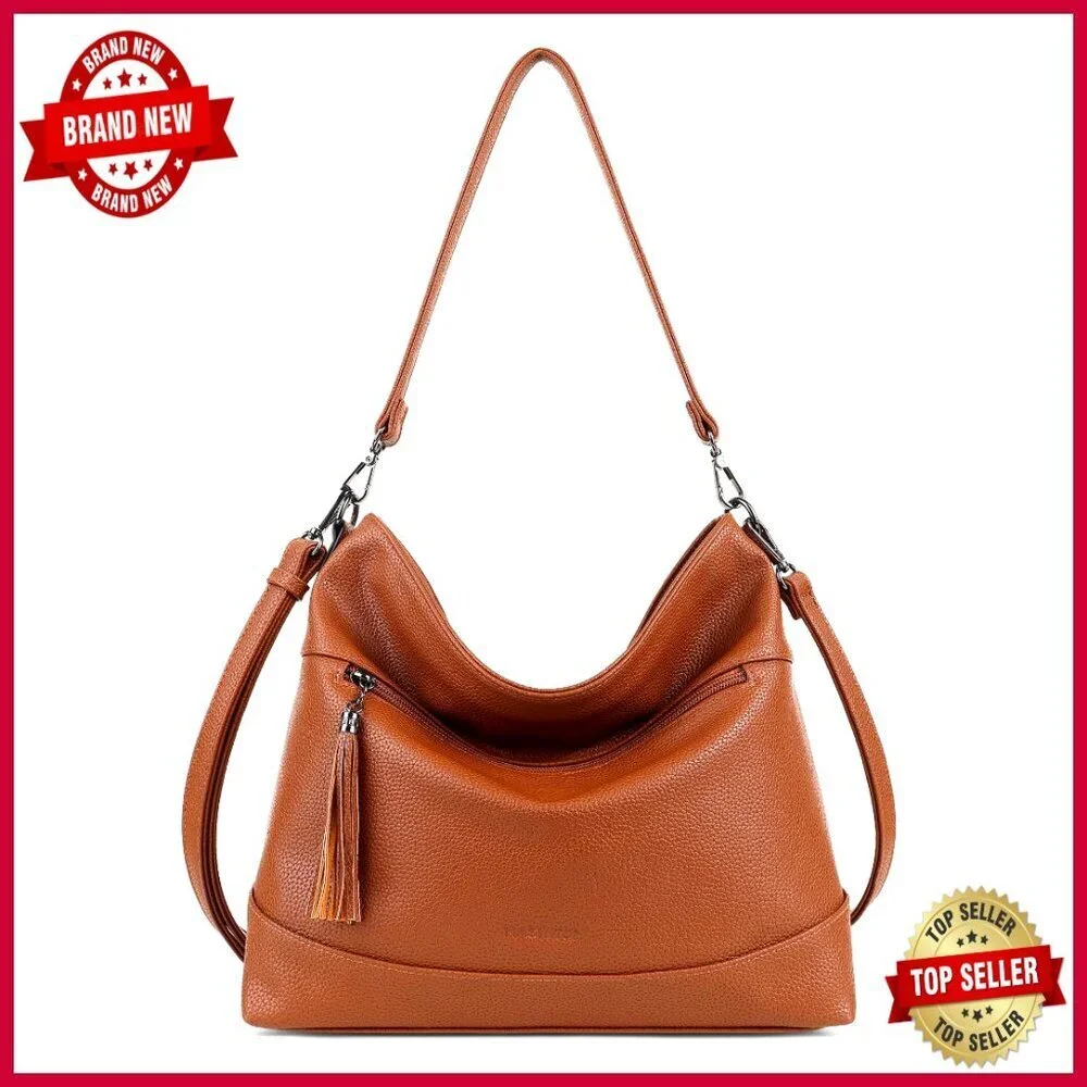 Convertible Hobo Crossbody Bag, PU Leather, 2-in-1 Design, Medium Size